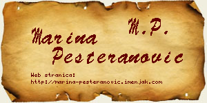Marina Pešteranović vizit kartica